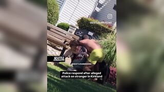 Man fends off a random zombie attack until the police could arrive and arrest him