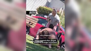 Man fends off a random zombie attack until the police could arrive and arrest him
