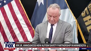 RFK Jr. gets interrupted by his "quack" ringtone during his speech on autism.