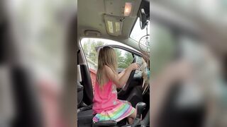 This little girl thinks she can drive