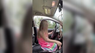 This little girl thinks she can drive