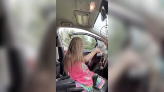 This little girl thinks she can drive