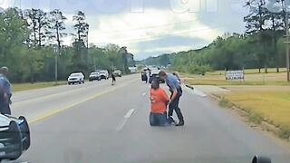 Some Police are real A-holes. Cop won't let Dad stop his car from rolling down the highway