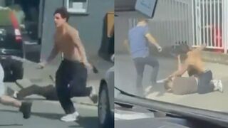 Two men charged after 'machete brawl' in city centre left three people in hospital