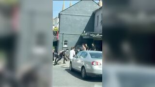 Two men charged after 'machete brawl' in city centre left three people in hospital