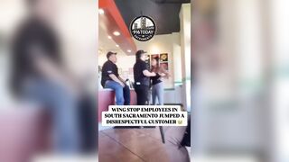 Wing Stop employees don't take it from feral melanin trash