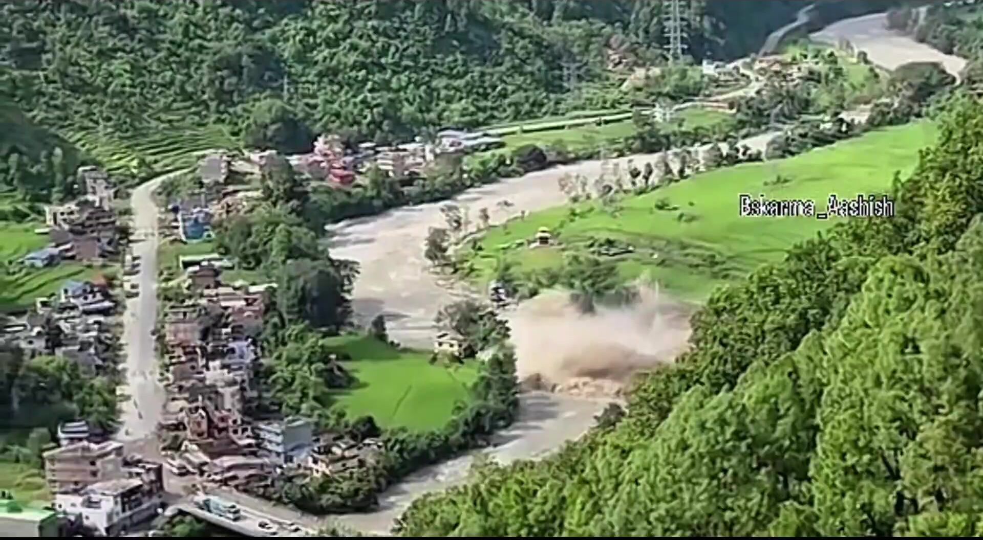 Nepal-Tibet border flood. More angles.