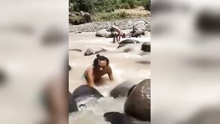 He caught a crab with his penis