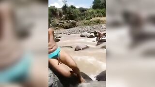 He caught a crab with his penis