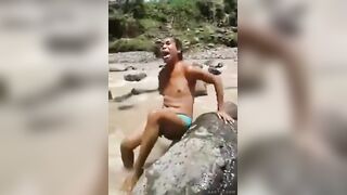 He caught a crab with his penis