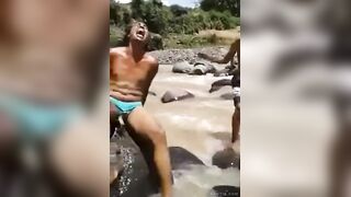 He caught a crab with his penis
