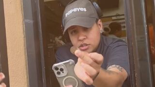 Woman Confronts Houston Popeyes Employee
