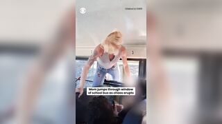 A California mother was arrested after she smashing a school bus window and climbed inside to get her child.