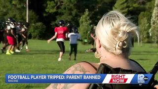 Man intentionally trips a youth football player as he was running into the end zone
