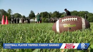 Man intentionally trips a youth football player as he was running into the end zone