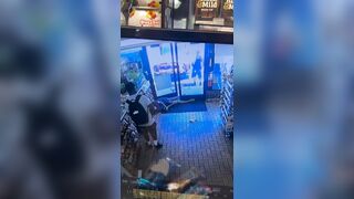 Dude Gets Stretched for Pushing Past the Wrong Group of Men