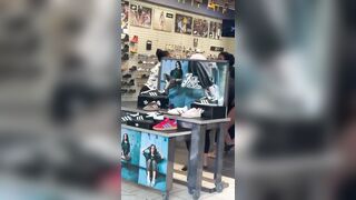The situation inside this shoe store in Fayetteville got completely out of hand