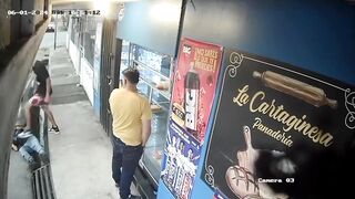 Man Standing Outside of Bakery is Killed with One Kick to the Head..(Watch Slow Motion)