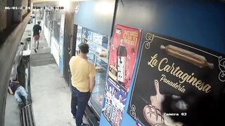 Man Standing Outside of Bakery is Killed with One Kick to the Head..(Watch Slow Motion)