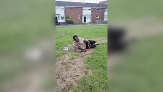 African migrant gets knocked out for staring at young children playing in the park