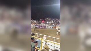 Bull in the USA! Lone Bull Escapes Rodeo and takes out Female Redneck and her Ice Cream