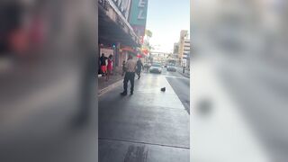 Security Guards Rush In With Pepper Spray During Wild Vegas Brawl