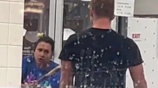 Moment hero fights off maniac using a spatula at California In-N-Out Burger