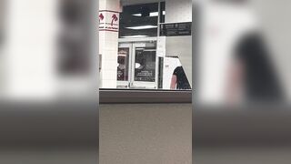Moment hero fights off maniac using a spatula at California In-N-Out Burger