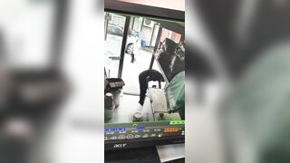 Man blown out of building like a bullet after gas explosion