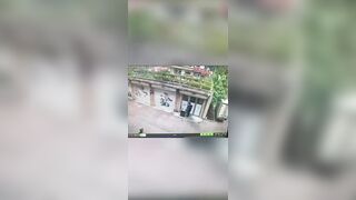 Man blown out of building like a bullet after gas explosion