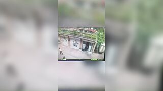 Man blown out of building like a bullet after gas explosion