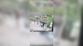 Man blown out of building like a bullet after gas explosion