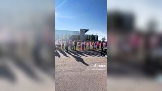 Women cheering for the murderer of three little children.