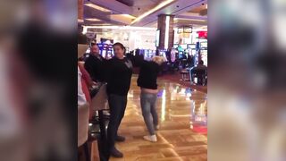 Woman makes sure she can fire back. Wait for it