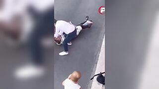 Italians tired of seeing invaders ruin their town team up and take down invader