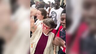 White liberal women in Ceuta weep and are moved by the invaders.