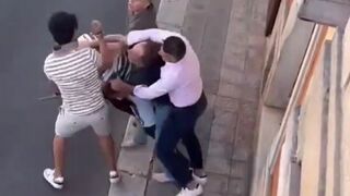 Locals Subdue the Weakest Rampaging Attacker in Martina Franca Street Clash lol