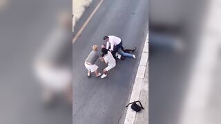 Locals Subdue the Weakest Rampaging Attacker in Martina Franca Street Clash lol