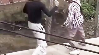 Man brings a Knife to a fist fight and still loses