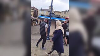Karen vs methany.. It's a classic in dewsbury, England.