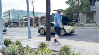Not the safest thing to do with other vehicle traffic present