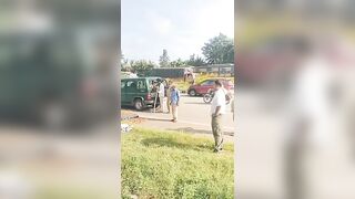 Leopard pounces on forest official during rescue after highway accident