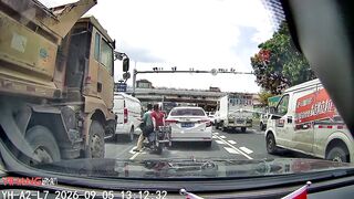 Couple Nearly Crushed by Truck in Heart-Stopping Close Call