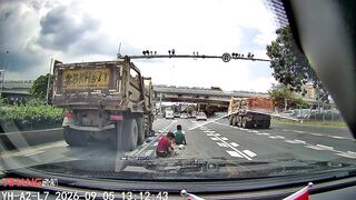 Couple Nearly Crushed by Truck in Heart-Stopping Close Call