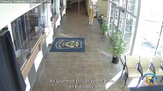 SHocking: Three Port Orange officers fired more than a dozen rounds at 71-year-old Linda Jean Croteau after she entered into the station with a handgun and discharged a single bullet toward the evidence area.