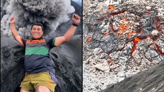 New and shocking images captured the exact moment of the eruption of Mount Dukono