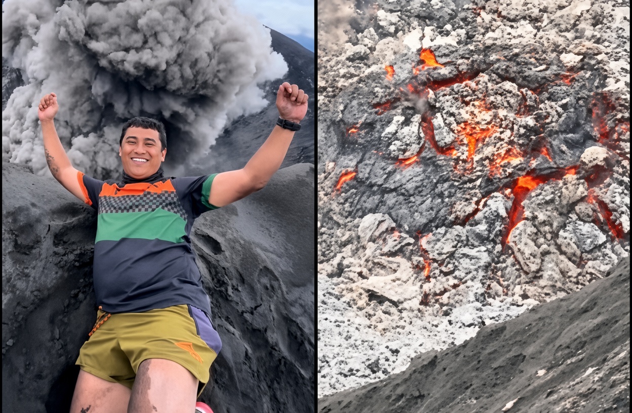 New and shocking images captured the exact moment of the eruption of Mount Dukono