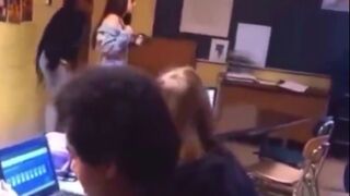 Girl throws a Chair at her Teacher and Knocks her out