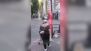 Muslim invaders stab a dog that was protecting a woman from assault