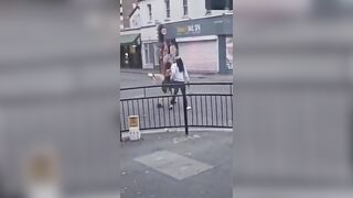 Muslim invaders stab a dog that was protecting a woman from assault